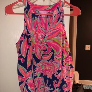 Banana flambé Lilly Pulitzer silk top. XS